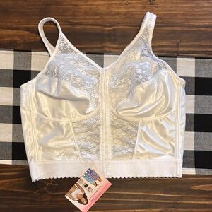 Exquisite form White Lace Longline Bra 44D new